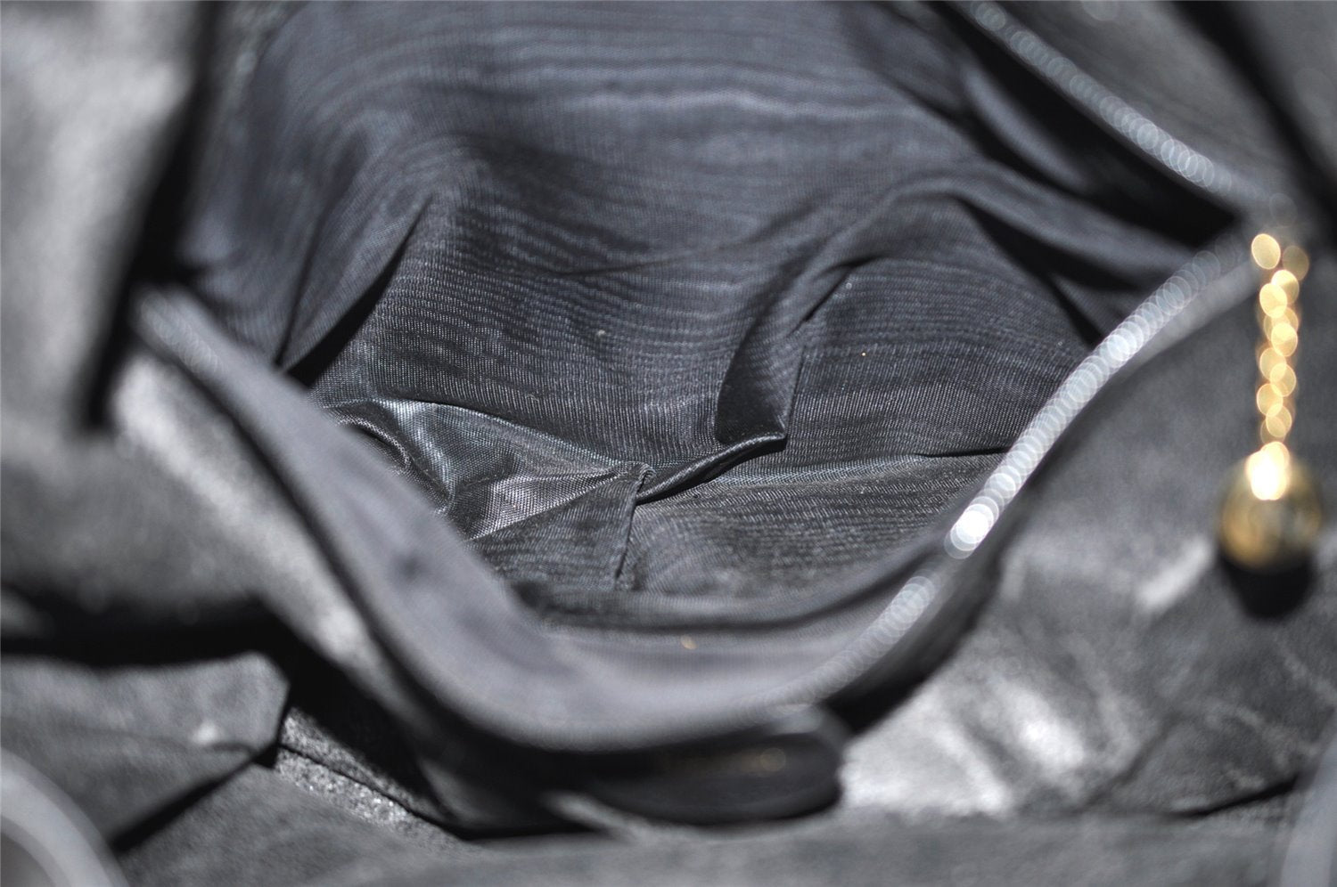 Authentic GUCCI Vintage Bamboo 2Way Shoulder Tote Bag Leather Black Junk 0198I