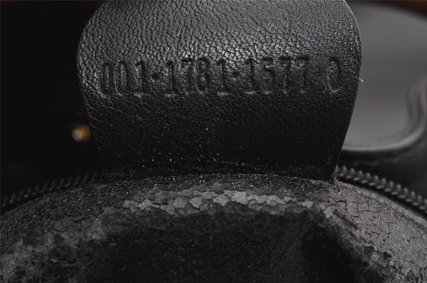 Authentic GUCCI Vintage Bamboo 2Way Shoulder Tote Bag Leather Black Junk 0198I