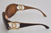 Authentic CHANEL Vintage Sunglasses CoCo Mark Plastic 808/73 Brown Box 0198K