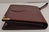 Authentic Cartier Must de Cartier Clutch Bag Leather Bordeaux Red Box 0199K