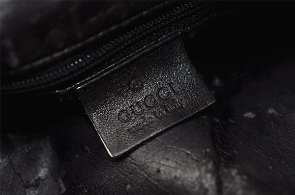 Authentic GUCCI Bamboo Shoulder Tote Bag Leather 0011577 Black Junk 0200I