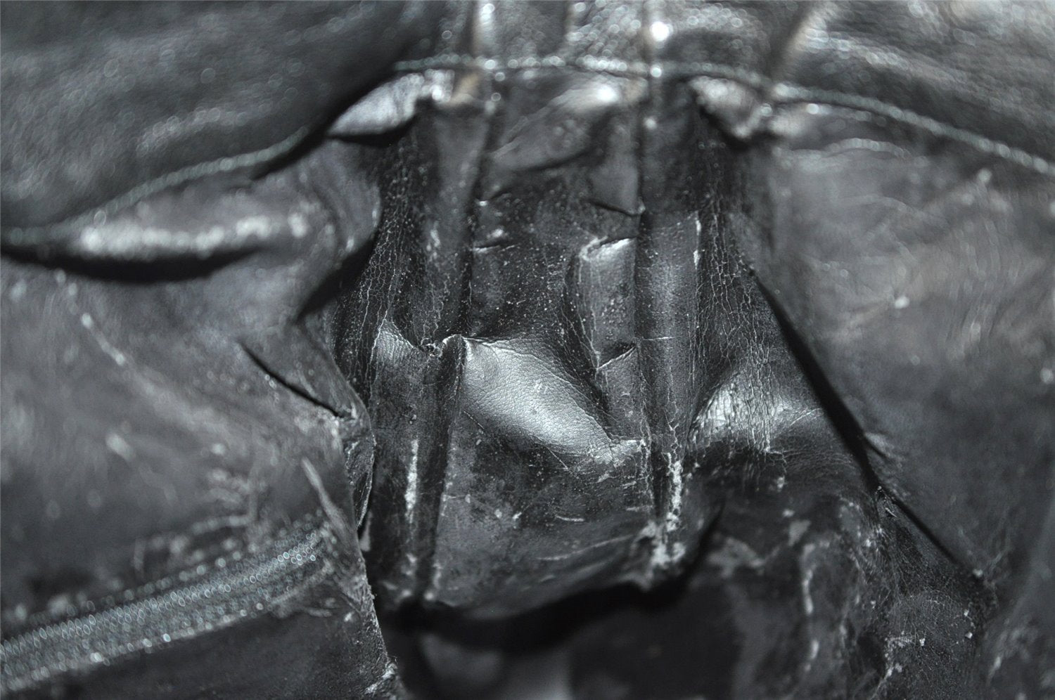 Authentic GUCCI Bamboo Shoulder Tote Bag Leather 0011577 Black Junk 0200I