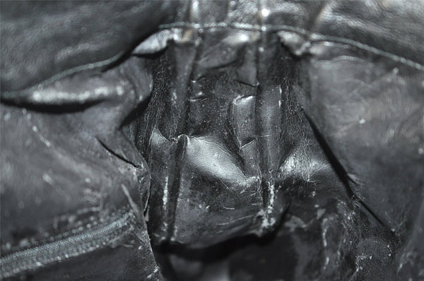 Authentic GUCCI Bamboo Shoulder Tote Bag Leather 0011577 Black Junk 0200I