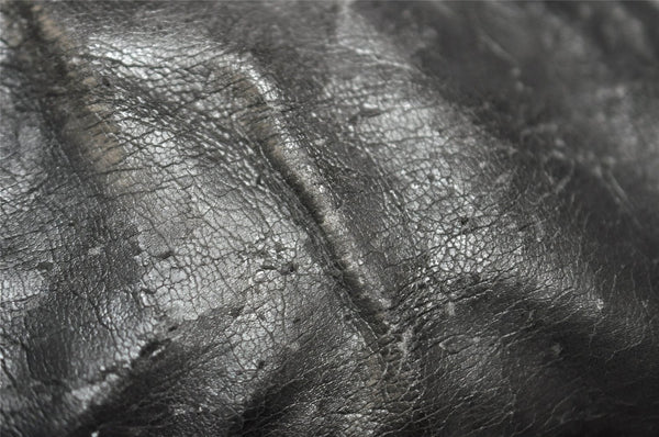 Authentic GUCCI Bamboo Shoulder Tote Bag Leather 0011577 Black Junk 0200I