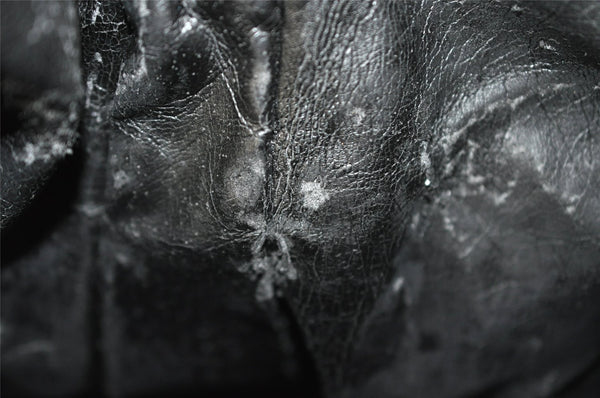 Authentic GUCCI Bamboo Shoulder Tote Bag Leather 0011577 Black Junk 0200I