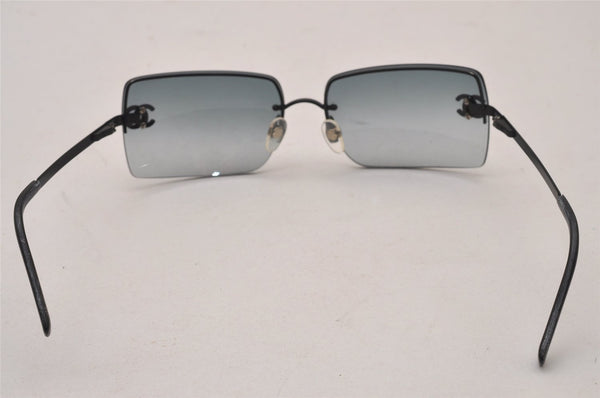 Authentic CHANEL Vintage Sunglasses Rhinestone CoCo Mark Titanium Black CC 0200J