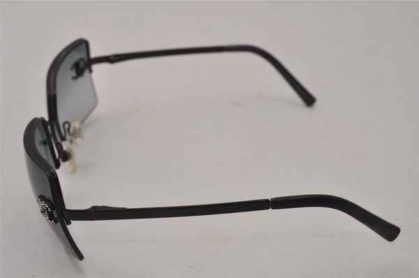 Authentic CHANEL Vintage Sunglasses Rhinestone CoCo Mark Titanium Black CC 0200J