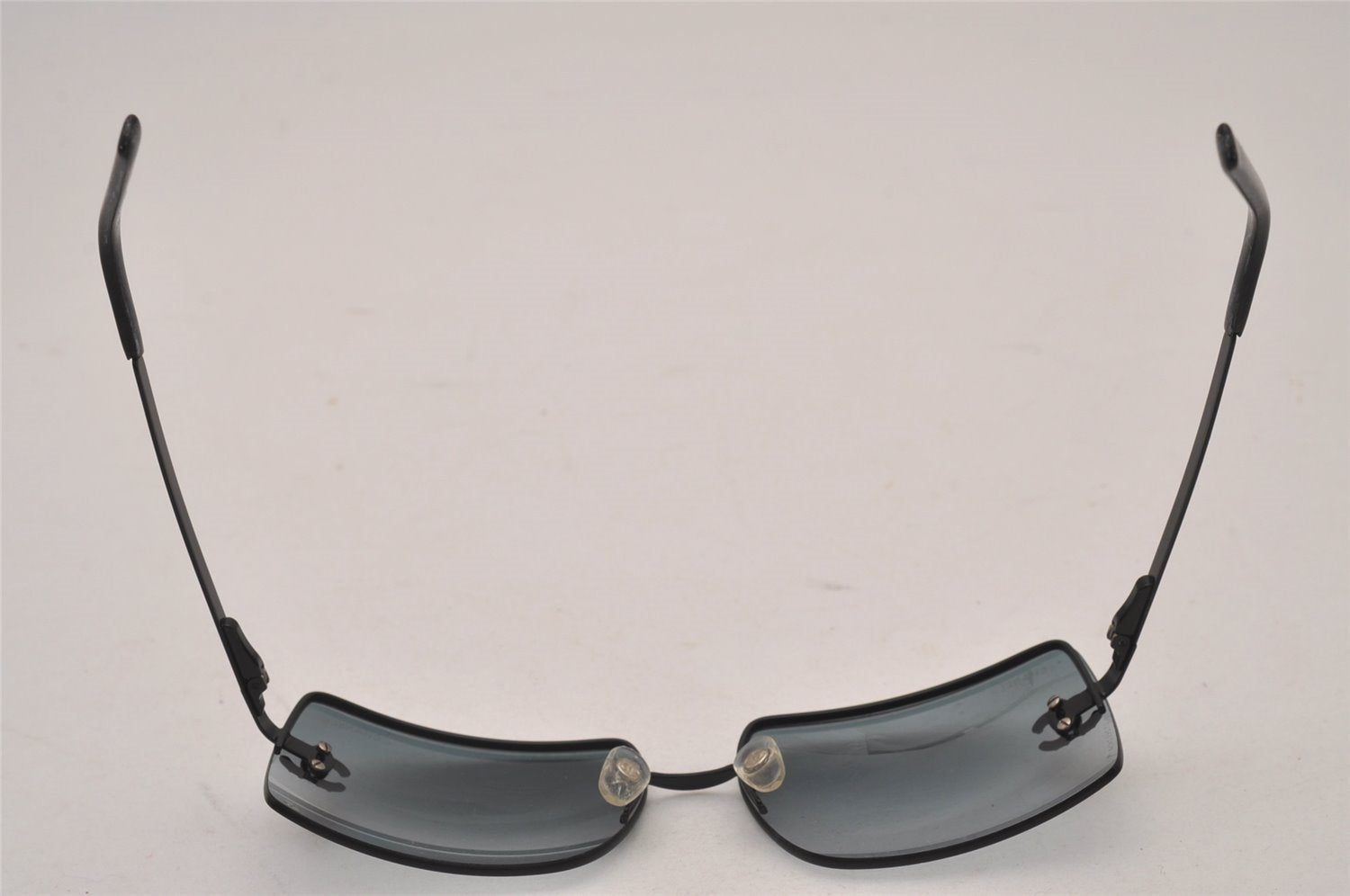 Authentic CHANEL Vintage Sunglasses Rhinestone CoCo Mark Titanium Black CC 0200J