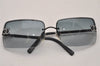 Authentic CHANEL Vintage Sunglasses Rhinestone CoCo Mark Titanium Black CC 0200J