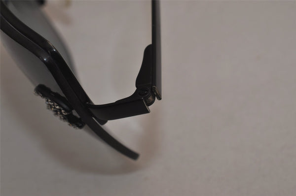 Authentic CHANEL Vintage Sunglasses Rhinestone CoCo Mark Titanium Black CC 0200J