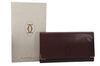 Authentic Cartier Must de Cartier Clutch Bag Leather Bordeaux Red Box 0200K