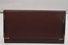 Authentic Cartier Must de Cartier Clutch Bag Leather Bordeaux Red Box 0200K