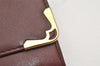 Authentic Cartier Must de Cartier Clutch Bag Leather Bordeaux Red Box 0200K