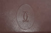 Authentic Cartier Must de Cartier Clutch Bag Leather Bordeaux Red Box 0200K