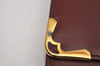 Authentic Cartier Must de Cartier Clutch Bag Leather Bordeaux Red Box 0200K