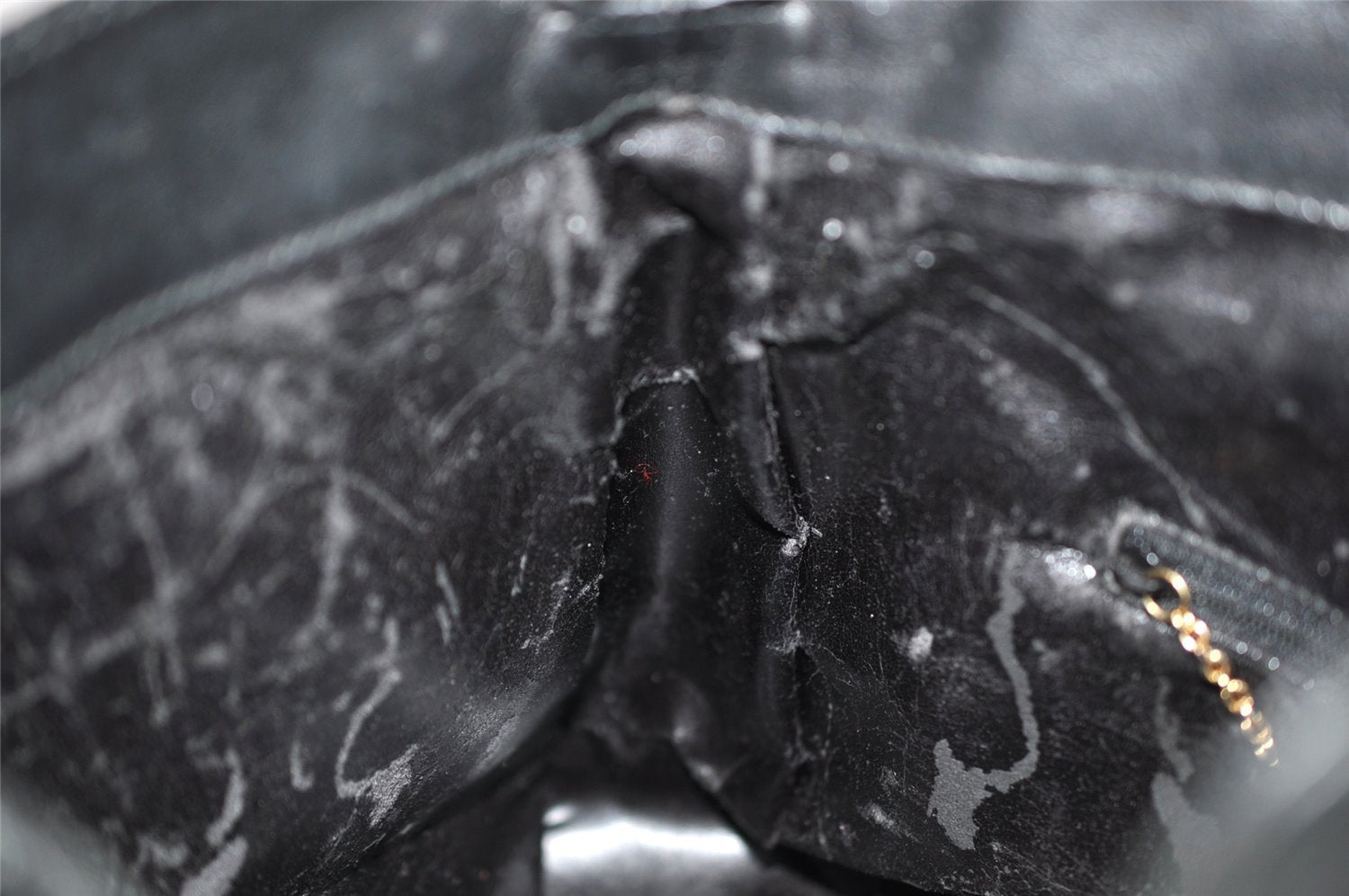 Authentic GUCCI Vintage Bamboo 2way Shoulder Hand Bag Leather Black Junk 0201I