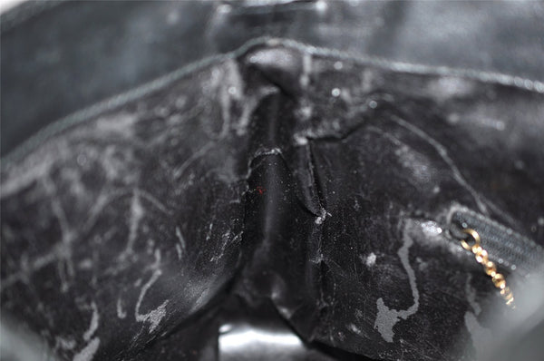 Authentic GUCCI Vintage Bamboo 2way Shoulder Hand Bag Leather Black Junk 0201I