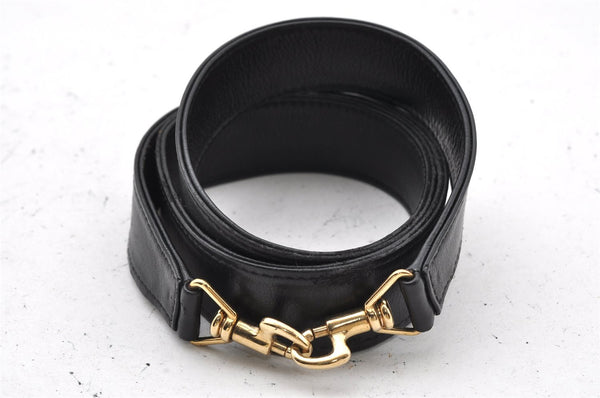 Authentic GUCCI Vintage Bamboo 2way Shoulder Hand Bag Leather Black Junk 0201I