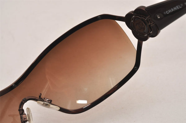 Authentic CHANEL Camellia Sunglasses CoCo Mark Plastic 4164-B Brown CC 0201J