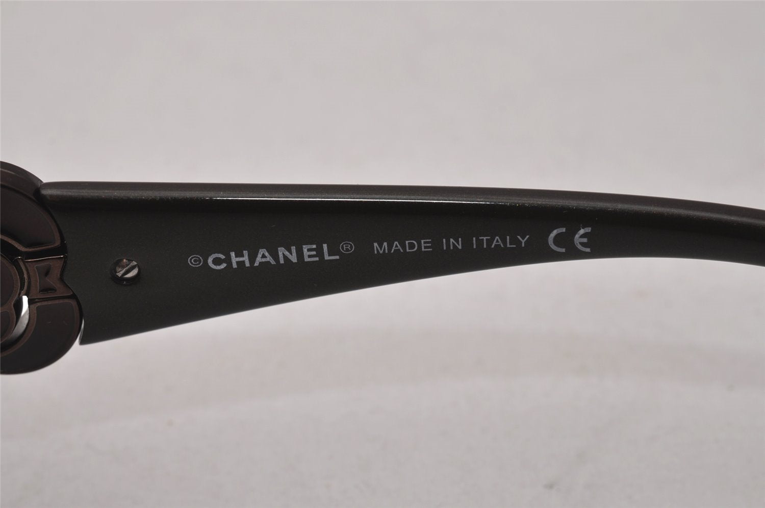 Authentic CHANEL Camellia Sunglasses CoCo Mark Plastic 4164-B Brown CC 0201J