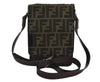 Authentic FENDI Zucca Shoulder Cross Body Bag Purse Canvas Leather Brown 0201K