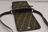 Authentic FENDI Zucca Shoulder Cross Body Bag Purse Canvas Leather Brown 0201K