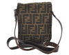 Authentic FENDI Zucca Shoulder Cross Body Bag Purse Nylon Leather Brown 0202K