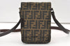 Authentic FENDI Zucca Shoulder Cross Body Bag Purse Nylon Leather Brown 0202K