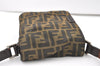 Authentic FENDI Zucca Shoulder Cross Body Bag Purse Nylon Leather Brown 0202K