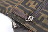 Authentic FENDI Zucca Shoulder Cross Body Bag Purse Nylon Leather Brown 0202K