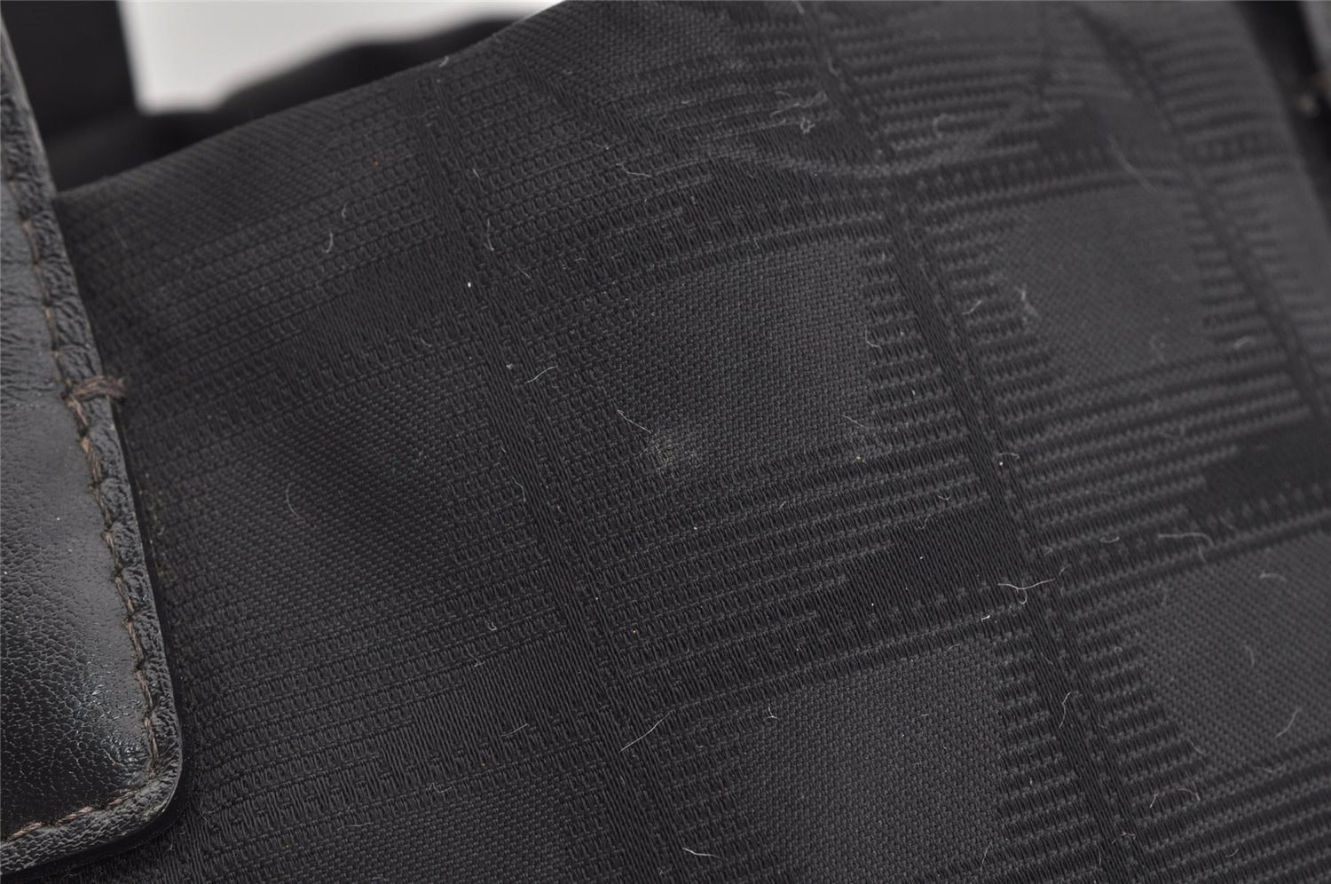 Authentic CHANEL New Travel Line Shoulder Tote Bag Nylon Leather Black 0203J