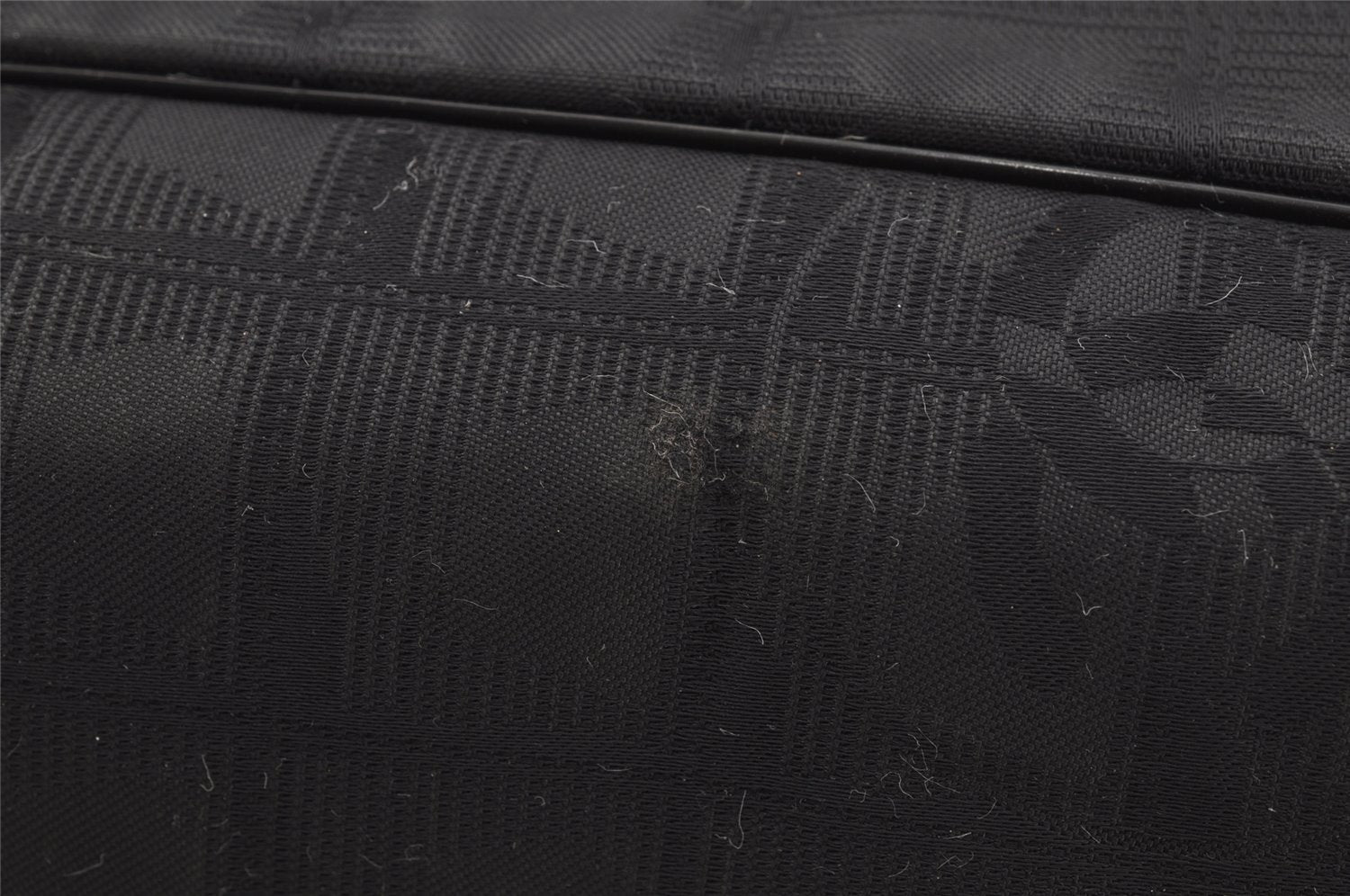 Authentic CHANEL New Travel Line Shoulder Tote Bag Nylon Leather Black 0203J