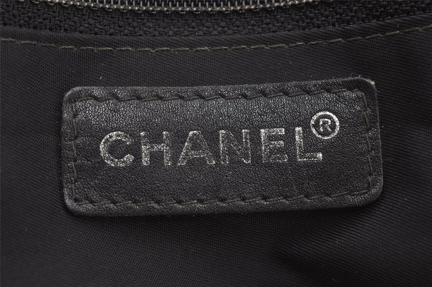 Authentic CHANEL New Travel Line Shoulder Tote Bag Nylon Leather Black 0203J