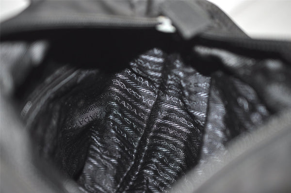 Authentic PRADA Vintage Nylon Tessuto Shoulder Tote Bag Black 0205K