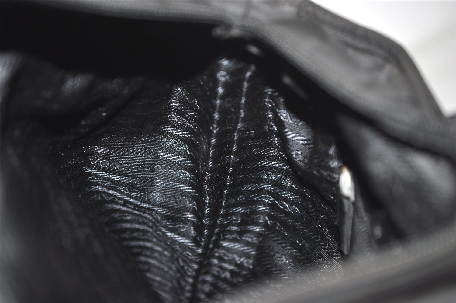 Authentic PRADA Vintage Nylon Tessuto Shoulder Tote Bag Black 0205K