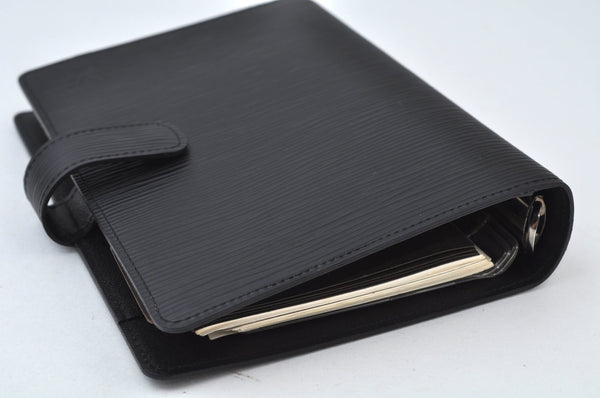Authentic Louis Vuitton Epi Agenda MM Notebook Cover Black R20202 LV 0206J