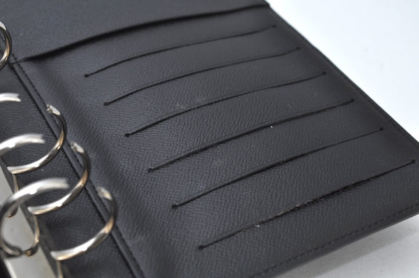 Authentic Louis Vuitton Epi Agenda MM Notebook Cover Black R20202 LV 0206J