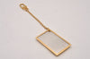 Authentic Louis Vuitton Inventeur Logo Key Chain Charm Mirror Gold LV 0208J