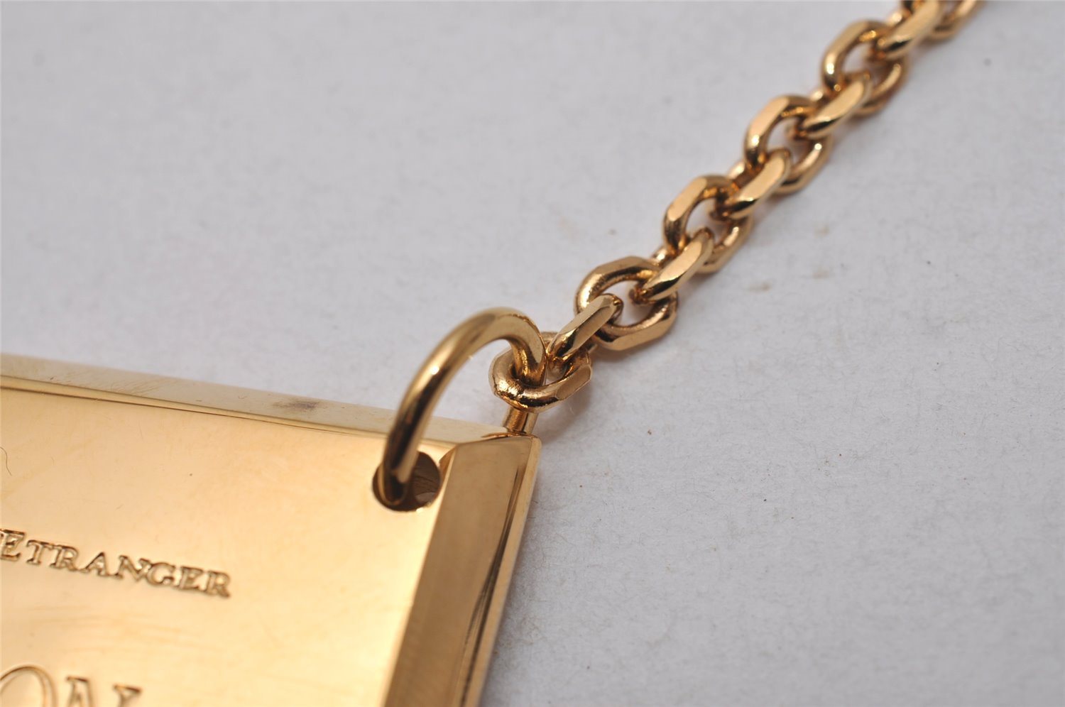 Authentic Louis Vuitton Inventeur Logo Key Chain Charm Mirror Gold LV 0208J