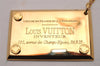Authentic Louis Vuitton Inventeur Logo Key Chain Charm Mirror Gold LV 0208J