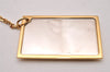 Authentic Louis Vuitton Inventeur Logo Key Chain Charm Mirror Gold LV 0208J