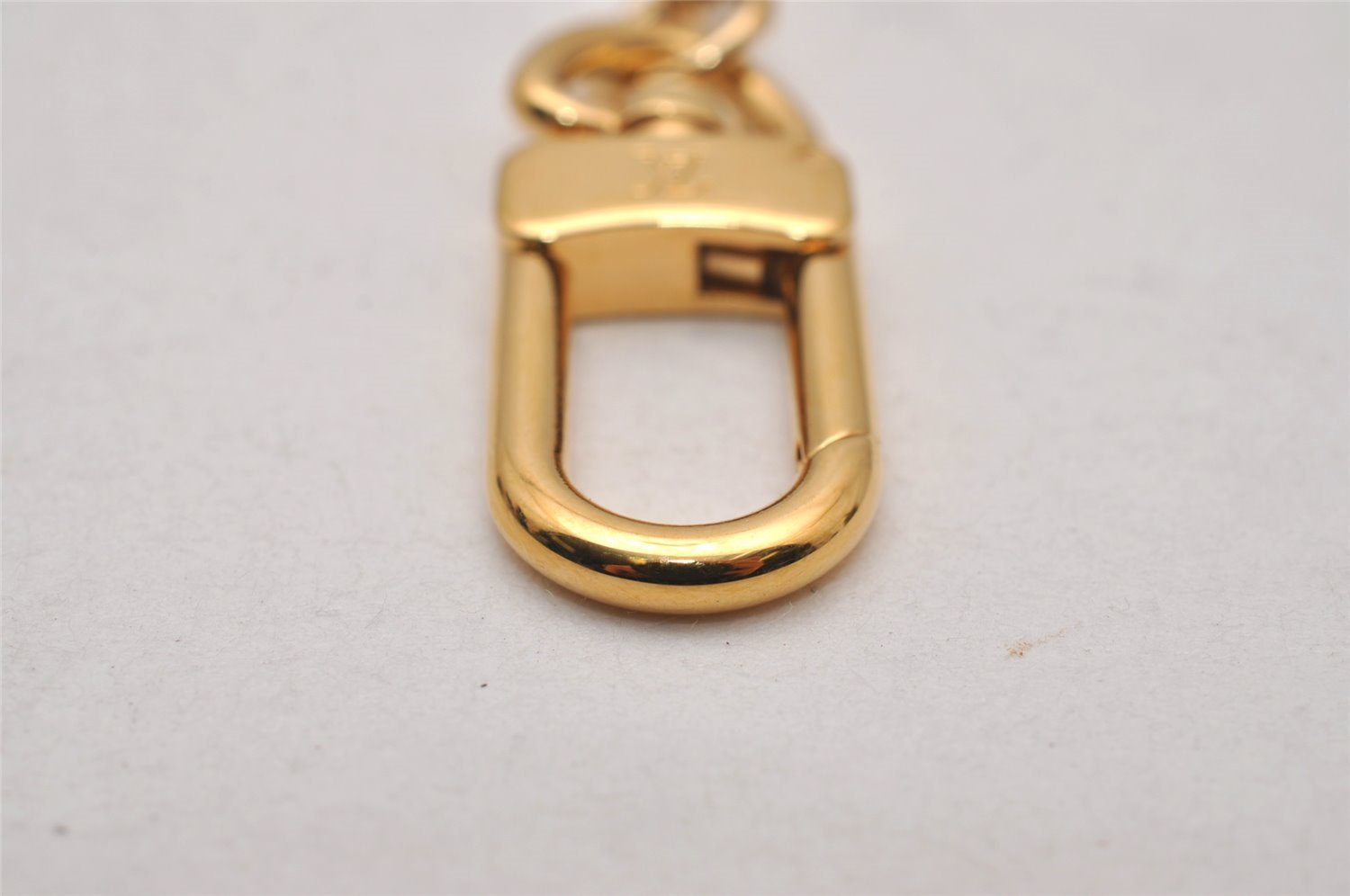 Authentic Louis Vuitton Inventeur Logo Key Chain Charm Mirror Gold LV 0208J
