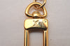 Authentic Louis Vuitton Inventeur Logo Key Chain Charm Mirror Gold LV 0208J