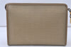 Authentic YVES SAINT LAURENT Clutch Hand Bag Purse PVC Leather Beige 0208K