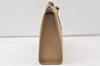 Authentic YVES SAINT LAURENT Clutch Hand Bag Purse PVC Leather Beige 0208K