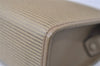 Authentic YVES SAINT LAURENT Clutch Hand Bag Purse PVC Leather Beige 0208K