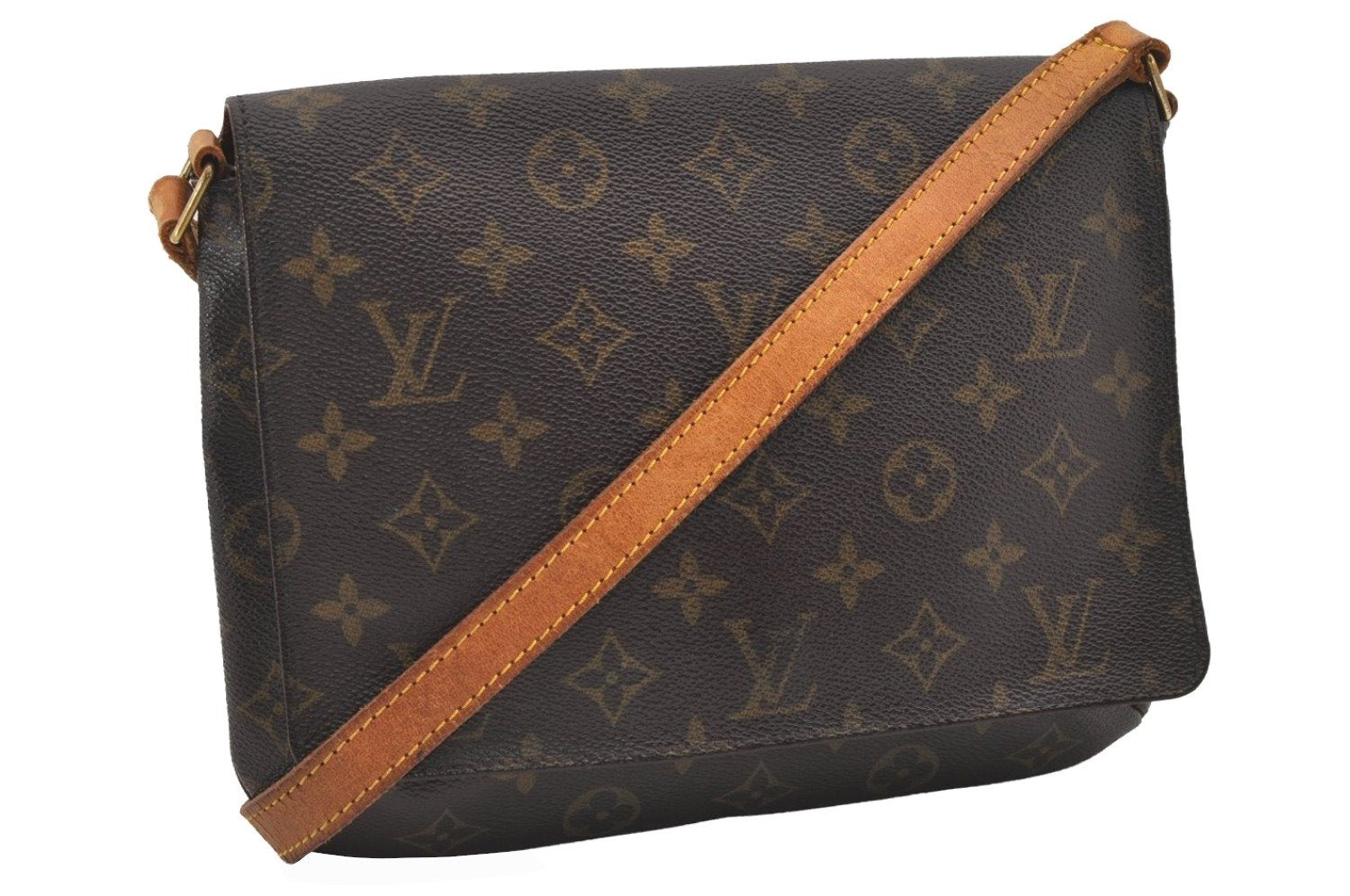 Authentic Louis Vuitton Monogram Musette Tango Shoulder Bag M51257 LV 0209J