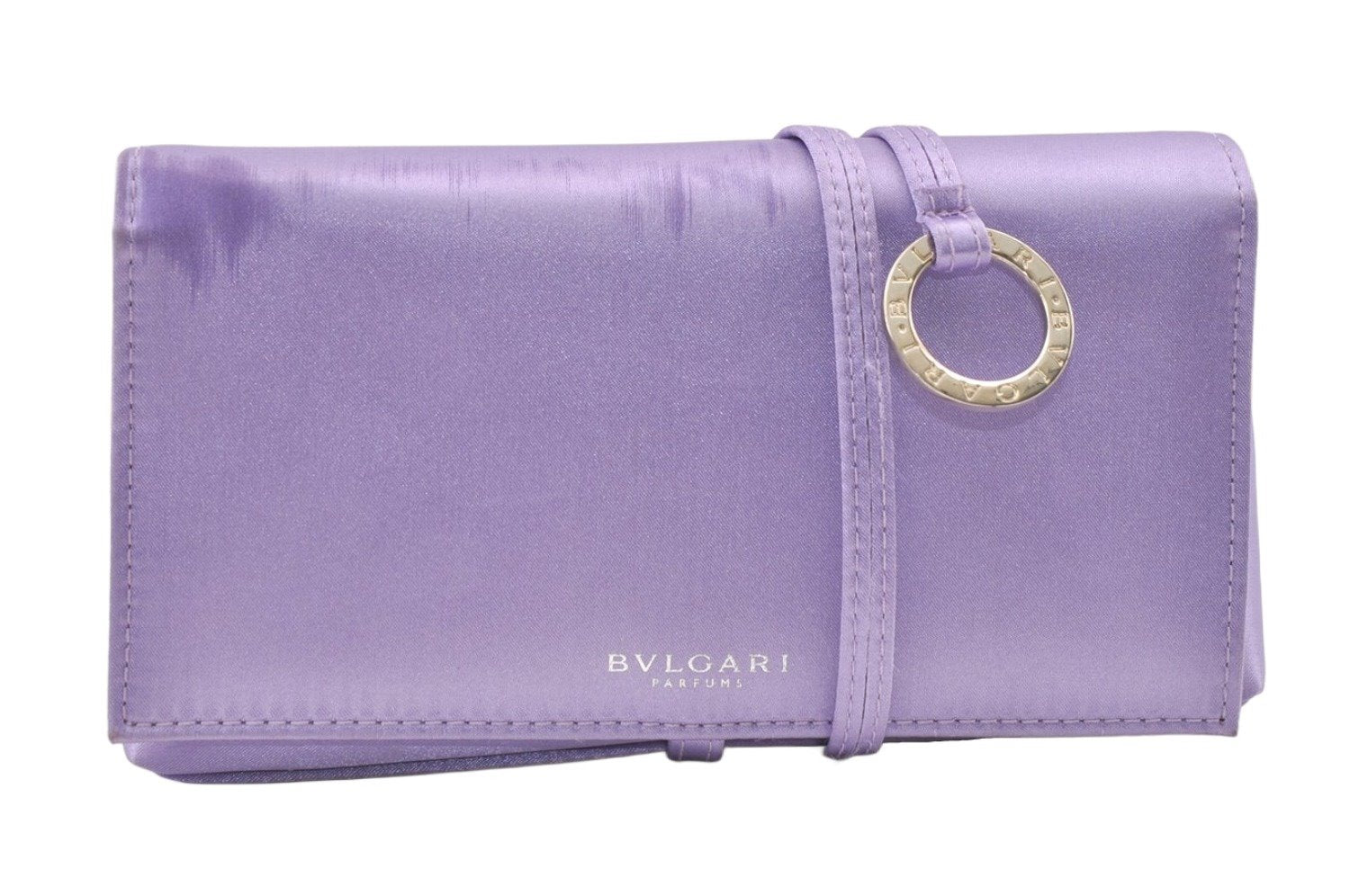 Authentic BVLGARI Vintage Clutch Hand Bag Pouch Purse Polyester Purple 0209K