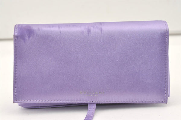 Authentic BVLGARI Vintage Clutch Hand Bag Pouch Purse Polyester Purple 0209K