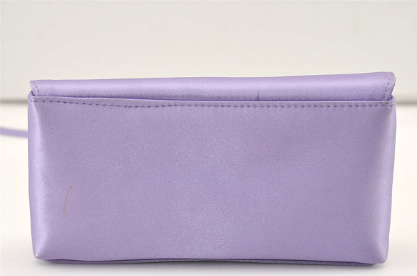 Authentic BVLGARI Vintage Clutch Hand Bag Pouch Purse Polyester Purple 0209K